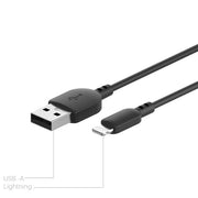 onn. WIBBLK100018790 Lightning to USB Cable, Black, 3 ft
