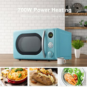 Galanz GLCMKA07BER-07 0.7 Cu ft Retro Countertop Microwave Oven, 700 Watts, Blue