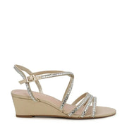 Kelly & Katie Women's Tahada Evening Wide Wedge Sandal Platinum, 9