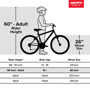 Huffy 56642P7 Carlisle 26-In. Cruiser Bicycle for Men, Gray and Blue