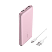 Belkin BPY003fqPK-RF Portable Charger USB-C Power Bank, 10,000mAh Capacity, 15W Fast Charging, 1 USB-C and 2 USB-A Ports, Pink