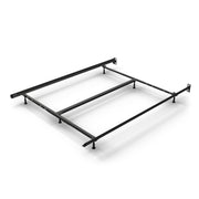 Rize Home Universal Bed Frame, Recycled Railroad Steel, Fits Full to King Mattresses, 7-Inch Under-Bed Storage