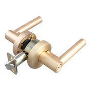 Ewing Entrance Set - Round Rosette - Round Rod Lever Handle - Satin Brass