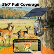 Campark TC17 Trail Camera, 4G LTE Cellular, Solar Powered, 1080P HD Night Vision, Motion Activated, Waterproof IP66, 360 Pan, 90 Tilt, Wireless with SIM Card