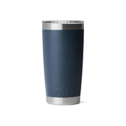 YETI Rambler 20 oz Tumbler, Stainless Steel, Vacuum Insulated, MagSlider Lid, Navy Badge