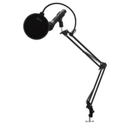 Samson Q2U Handheld Dynamic USB Microphone with Cardioid Polar Pattern, Black, Bundle with Boom Arm and Pop Filter, SAQ2UTB_K2