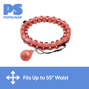 POPSUGAR Weighted & Adjustable Fitness Hoop  30 Detachable Links with 1lb Weighted Ball  Coral