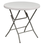 Flash Furniture RB-32R-GW-GG 32-Inch Round Granite White Plastic Folding Table
