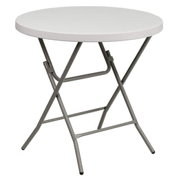 Flash Furniture RB-32R-GW-GG 32-Inch Round Granite White Plastic Folding Table