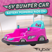 Flybar FB25020AE Kid Trax 6V Bumper Car Ride-On Toy, Pink