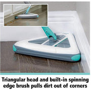 Intersell Ventures Zippi Sweeper Max Cordless Floor Sweeper, Lightweight, Triangular Design, Triple-Rotating Brush System, Removable Battery, Blue, ZIPSWMAX