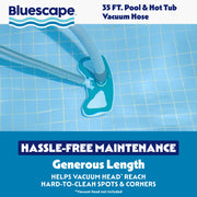 Bluescape 58803E Pool Vacuum Hose, 35 ft Length, Rotatable End Connector, Includes Adapters and Hose Clamps