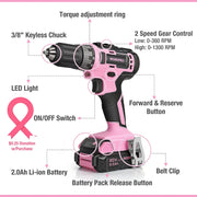 WORKPRO 20V Cordless Drill Driver Set, 3/8