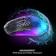 SteelSeries Aerox 3 Wireless Gen 2 Gaming Mouse, Ultra-Light 68g, 26K DPI Optical Sensor, IP54 Water Resistant, Quantum 4K Wireless, RGB Lighting, Shadow, 62717