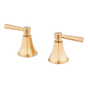 Signature Hardware Elita Lever Handles for Widespread Faucet, Brushed Gold, Brass, Round Ambidextrous Design, Easy Installation, 497638
