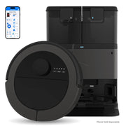 bObsweep Maxim All-in-One Robot Vacuum & Mop, 22,000 Pa Suction, QSLAM Navigation, EdgeReach Arms, Auto-Empty & Auto-Wash Station, Titanium Black, MAX-25-2050