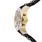 Invicta Pro Diver Quartz Chronograph Wrist Watch, 48mm Stainless Steel Case, Black Dial, Gold and Black Silicone Band, Water Resistant 100m, 44522