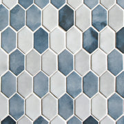 SUNWINGS Picket Gray Mix Hexagon Matte Recycled Glass Mosaic Floor and Wall Tile, 10.7 x 10.1 in, 8 sq ft Case, SLHR-GRY-10