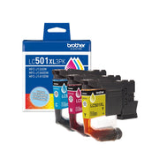Brother LC501XL3PKW 3-Pack High Yield Cyan, Magenta, Yellow Printer Ink Cartridges