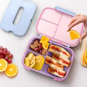 Ello Benni Kids Bento Lunch Box with Carry Handle & Ice Pack, Purple
