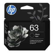 HP 63 Black Ink Cartridge, Monochrome, 170 Page Yield, Compatible with HP OfficeJet Printers, F6U62AN