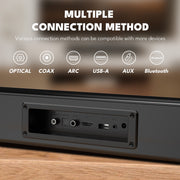 Dammyty Soundbar with Bluetooth 5.4, Wireless Subwoofer, 3D Surround Sound, Adjustable Bass, Multiple Inputs