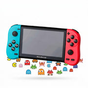 Old Arcade Handheld Game Console, 5.1-Inch HD Screen, Preloaded with 10,000 Classic Games, Red and Blue