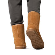 Bruno Marc Men's Winter Boots, Suede Upper with 17mm Faux Fur Lining, Slip-Resistant TPR Outsole, Chestnut, Size 8, BMUMSB2501