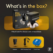 Skull Shaver Pitbull Gold PRO GX5 Electric Head and Face Shaver, Waterproof, Rechargeable, Japanese Stainless Steel Blades, Includes Travel Case