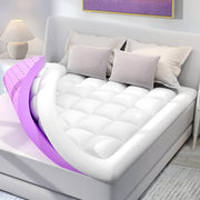 BDEUS Dual Layer Gel Memory Foam Mattress Topper, Cooling 3 Inch Gel Foam with 1 Inch Quilted Down Alternative Cover, Medium Firm, Queen Size