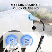 Adsafe Tesla to J1772 Adapter, 60 Amp, 250V Fast Charger, White