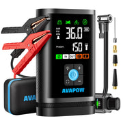 AVAPOW 7-QDDY-KL/WAL Car Jump Starter with Air Compressor, 3000A Peak Current, 150PSI Tire Inflator, LCD Display & LED Light