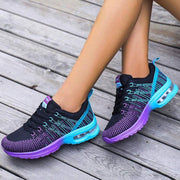 DIOXADOP Orthopedic Walking Shoes for Women, Breathable Mesh Upper, High Arch Support, Memory Foam Insole, Wide Fit, Lace-Up, Flat Heel, Hot Pink