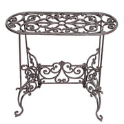Sungmor Cast Iron Plant Stand, Heavy Duty 22.6in, 1 Tier Vintage Antique Bronze Indoor Outdoor Corner Shelf B085249J7D