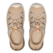 KEEN Women's Whisper Lite Athletic Sandals, Durable Closed Toe, Adjustable Bungee Closure, Safari/Birch, Size 7, 1031958
