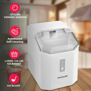 Frigidaire EFIC226-WHITE 33 lb Countertop Chip Ice Maker, Self-Cleaning, White