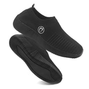 HAJINK Women's Breathable Lightweight Sneakers, Slip-On Comfortable Walking Shoes, Black, Size: 6