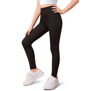 Sweet Hearts Girls Leggings, Elastic Waist, Soft Stretchy Polyester-Spandex Fabric, Ankle Length, Black, Size 14-16, Pack of 3