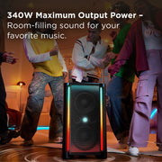 TCL TP201K Bluetooth Party Speaker, 220W Powerful Sound, 5 RGB Dynamic Light Shows, 12-Hour Battery, IPX4 Splash-Proof