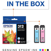 Epson Claria Photo HD Ink Cartridge, Light Cyan and Light Magenta, Standard Capacity 2-Pack, T312922-S