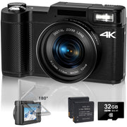 Marvue DC062-NBUS04 4K Vlogging Camera 48MP 16X Digital Zoom with Macro Function & Liftable Flash