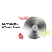 Cogace Elite Electric Food Slicer with 6.7-Inch German RSG Stainless Steel Blade, Foldable Design, Child Safety Lock, Adjustable 0-20mm Thickness, White, Q818