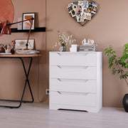Homfa USATCN1019380 4 Drawers Dresser, Modern Chest of Drawers Wooden Storage Cabinet for Bedroom, White