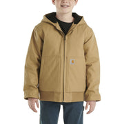 Carhartt Boys' Active Jac Flannel Quilt-Lined Jacket - XL - Dark Khaki