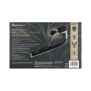 Brookstone Reachpulse Pro Long Handle Percussion Massager, 6-Speed Deep Tissue Massage Gun with 4 Interchangeable Heads, Rechargeable Battery, Portable Black