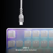 SteelSeries Apex Pro TKL Gen 3 Wired Mechanical Gaming Keyboard, White, OmniPoint 3.0 Adjustable HyperMagnetic Switches, Rapid Trigger, Rapid Tap, Protection Mode, OLED Display, RGB, PBT Keycaps, USB-C, 64898