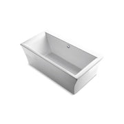 KOHLER K-24011-0 Stargaze 34-in W x 60-in L White Acrylic Rectangular Center Drain Freestanding Bathtub
