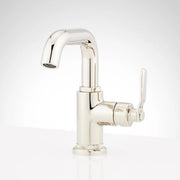 Signature Hardware 477061 Gunther 1.2 GPM Single Hole Bathroom Faucet with Lever Handle and Pop-Up Drain Assembly, Polished Nickel