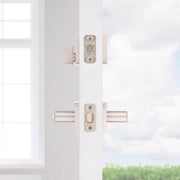 Kwikset Halifax Satin Nickel Keyed Entry Lever and Single Cylinder Deadbolt Combo Pack with SmartKey Security, Microban Protection, 99910-067
