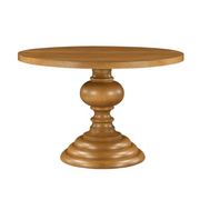 My Texas House Perry Round Dining Table, Warm Brown Finish, Box 1